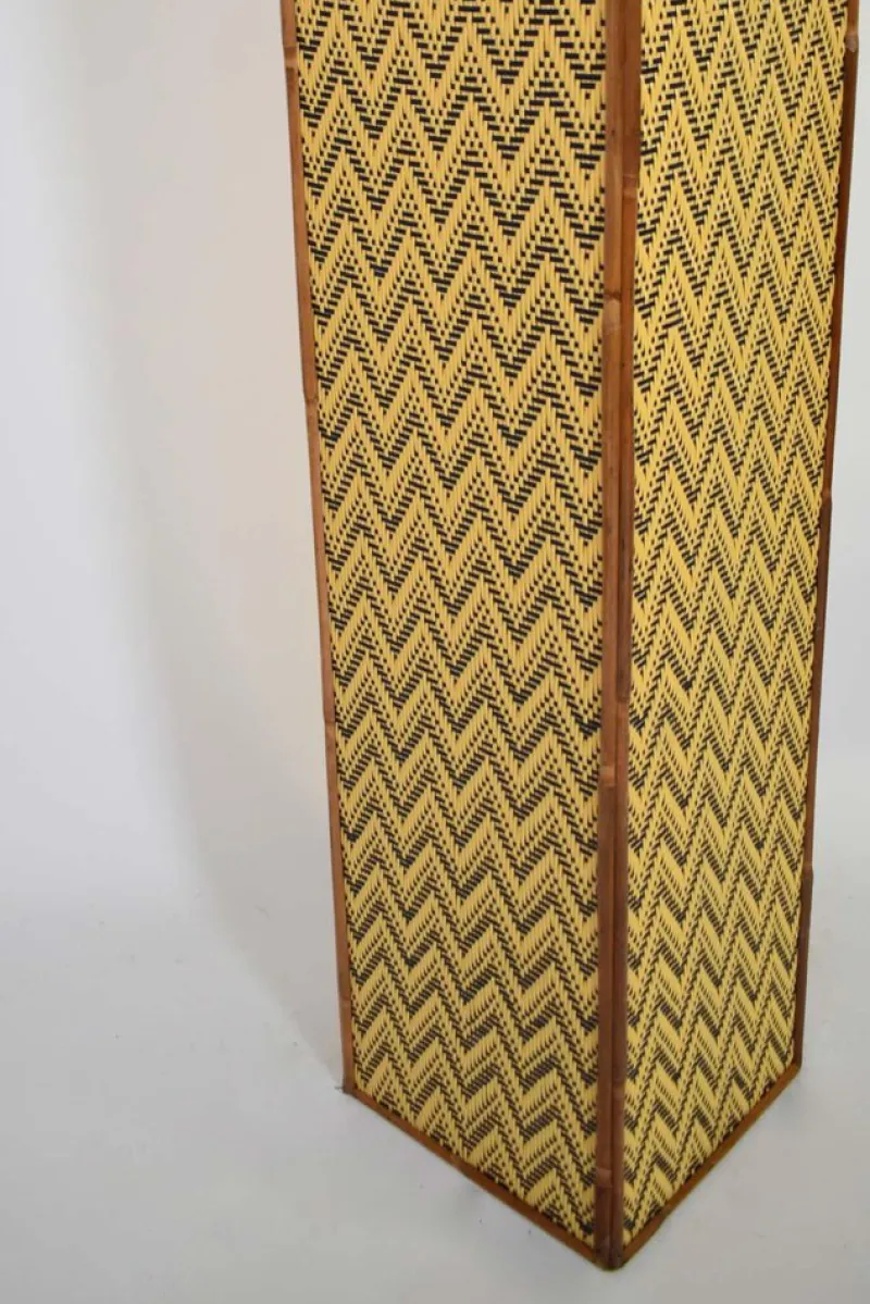 Pamono Rattan Columns, 1970s, Set of 2> Pedestals And Columns