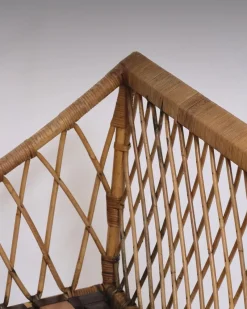 Pamono Rattan Daybed in the style of Jean Royère, 1970s><noscript><img width=