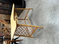 Pamono Rattan Dressing Table & Stool, 1960s, Set of 2><noscript><img width=