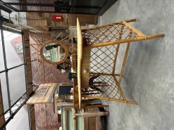 Pamono Rattan Dressing Table & Stool, 1960s, Set of 2><noscript><img width=
