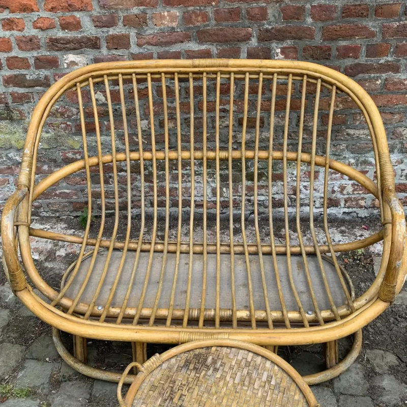 Pamono Rattan Garden Furniture, 1960s, Set of 4> Garden Seating