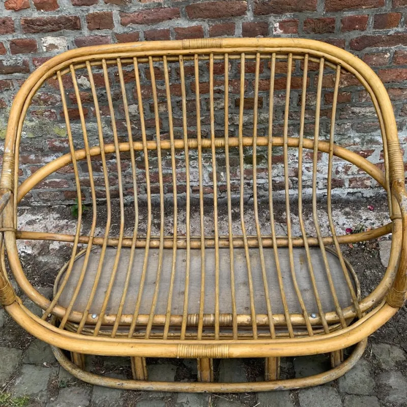Pamono Rattan Garden Furniture, 1960s, Set of 4> Garden Seating