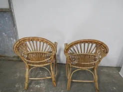 Pamono Rattan Garden Seating, 1970s, Set of 4><noscript><img width=