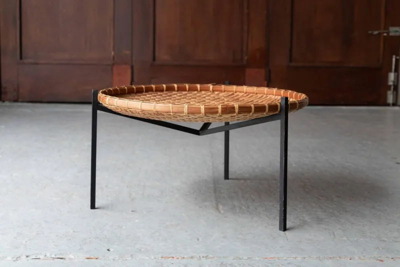 Pamono Rattan Magazine Tray Table