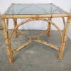 Pamono Rattan Table, Italy, 1970s> Garden Tables