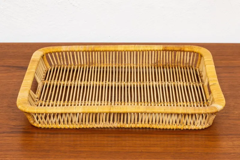 Pamono Rattan Tray by Artek, 1960s> Trays
