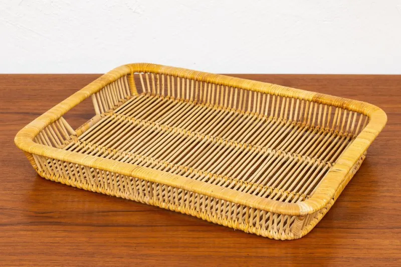 Pamono Rattan Tray by Artek, 1960s> Trays