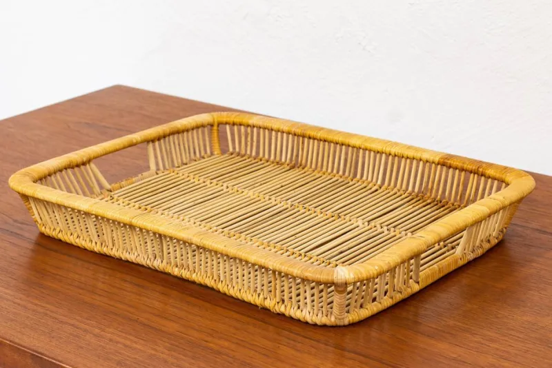 Pamono Rattan Tray by Artek, 1960s> Trays