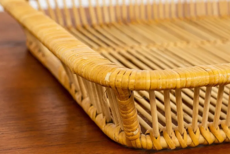 Pamono Rattan Tray by Artek, 1960s> Trays