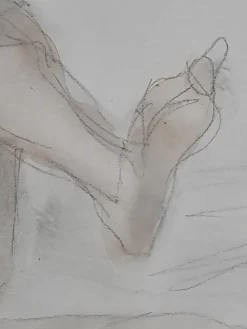 Clearance Pamono Raymond Martin after Rodin, Reclining Female Nude, 1960s, Pencil & Watercolor on Paper