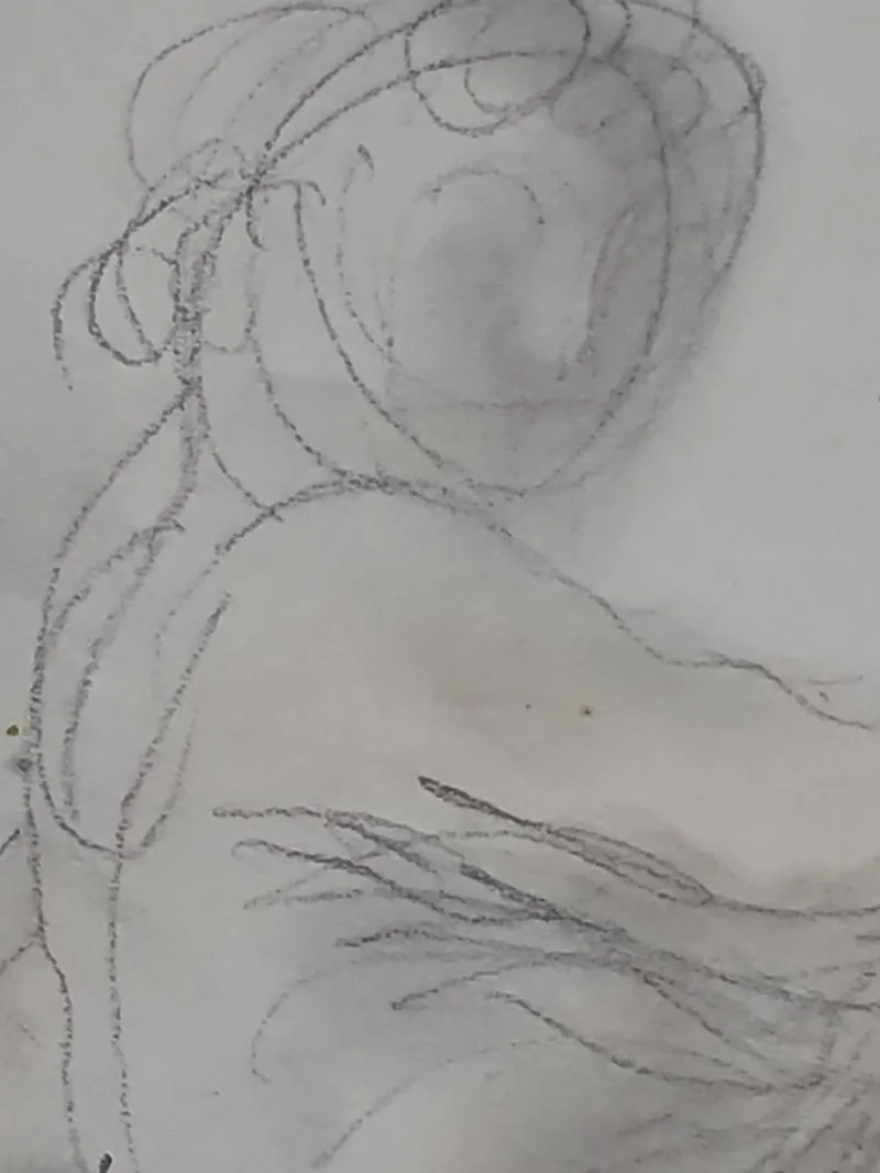Clearance Pamono Raymond Martin after Rodin, Reclining Female Nude, 1960s, Pencil & Watercolor on Paper