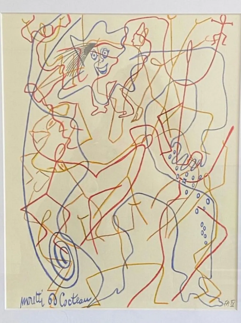 New Pamono Raymond Moretti & Jean Cocteau, Composition, 1960s, Artist's Proof Print