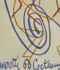 New Pamono Raymond Moretti & Jean Cocteau, Composition, 1960s, Artist's Proof Print