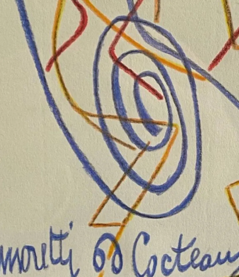 New Pamono Raymond Moretti & Jean Cocteau, Composition, 1960s, Artist's Proof Print