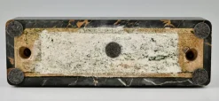 Pamono Raymonde Guerbe, Art Deco Seated Lady Holding a Ball, 1930s, Metal with Onyx Base><noscript><img width=