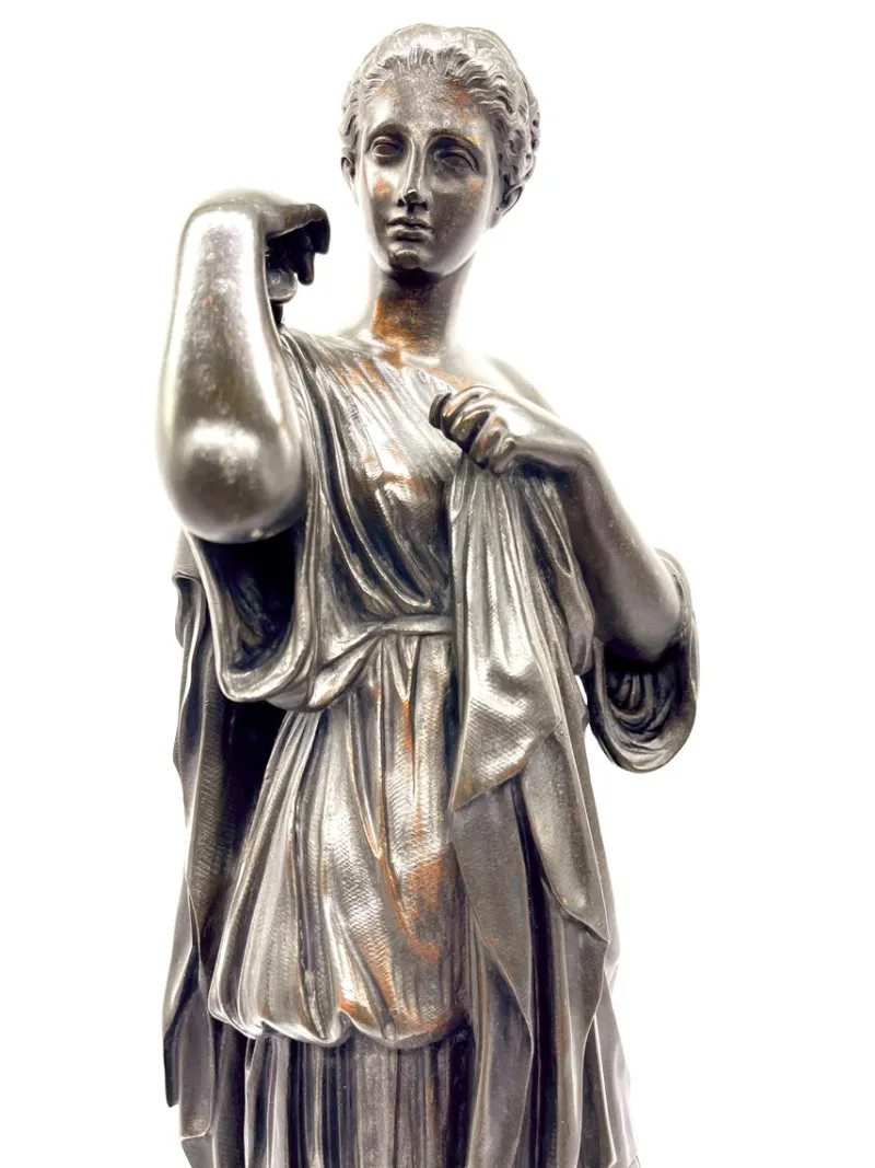 Outlet Pamono Réduction Sauvage, The Goddess Diana or Artemis, 19th Century, Large Black Patinated Bronze