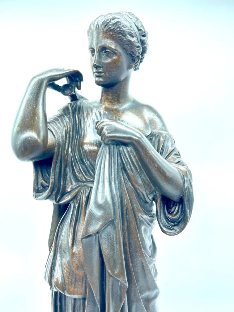 Outlet Pamono Réduction Sauvage, The Goddess Diana or Artemis, 19th Century, Large Black Patinated Bronze
