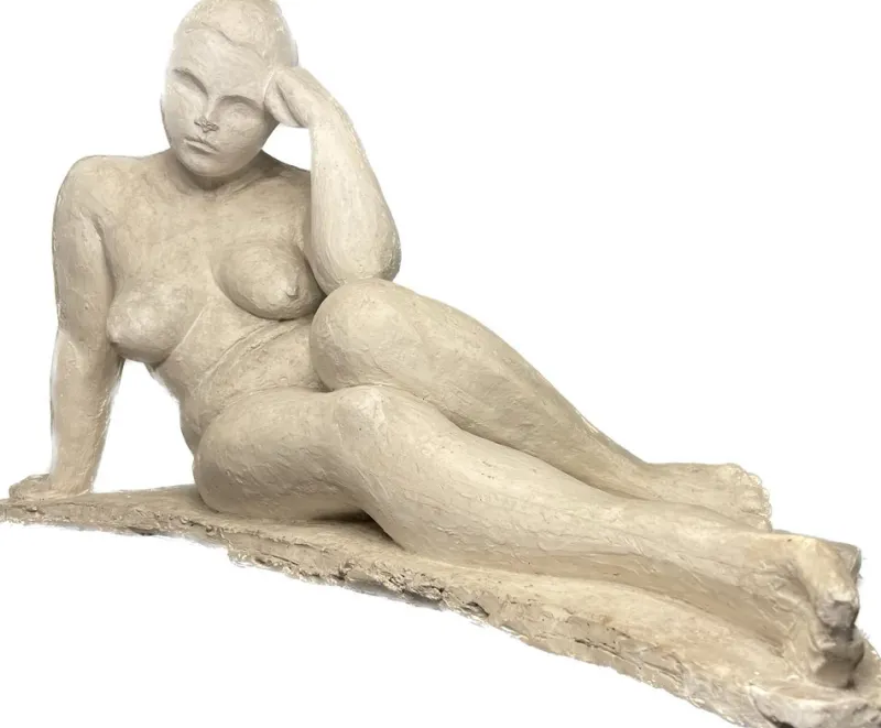 Best Pamono Reclining Nude Woman, 1950, Plaster