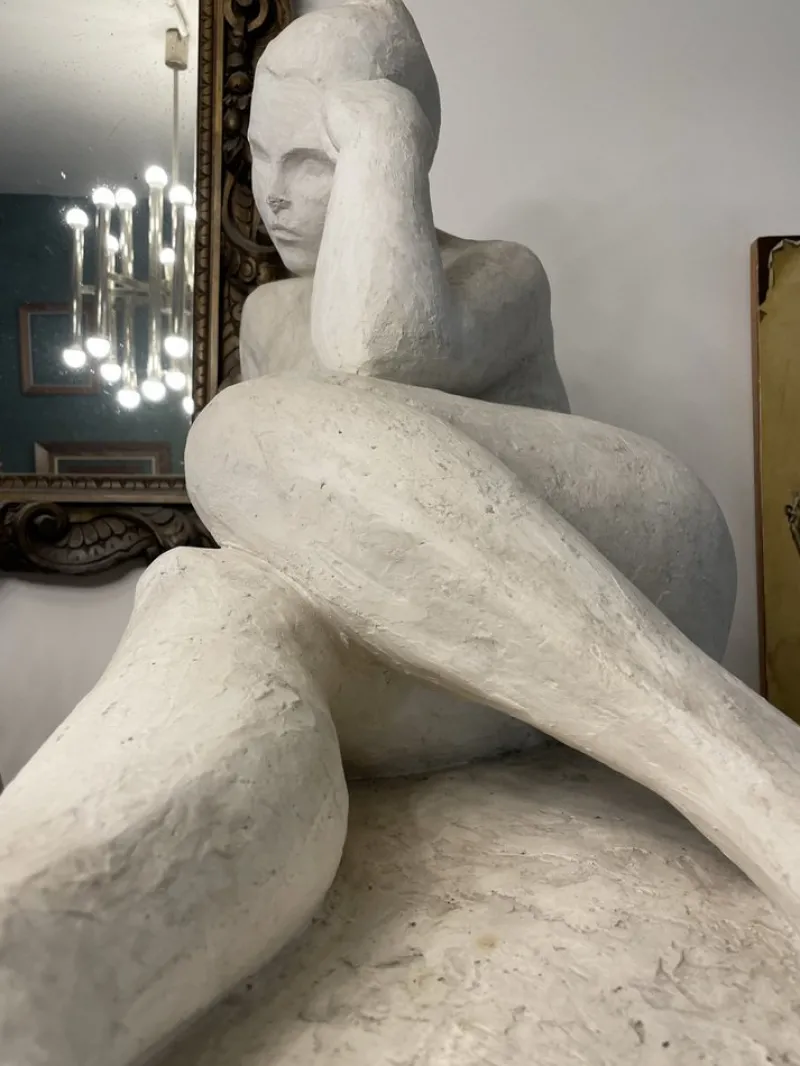 Best Pamono Reclining Nude Woman, 1950, Plaster