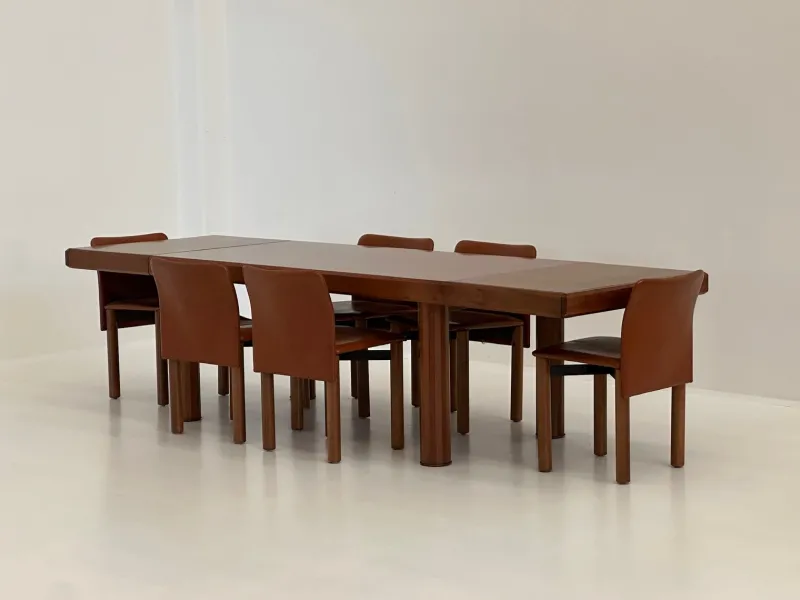 Pamono Rectangular and Extendable Wooden Dining Table, 1980s