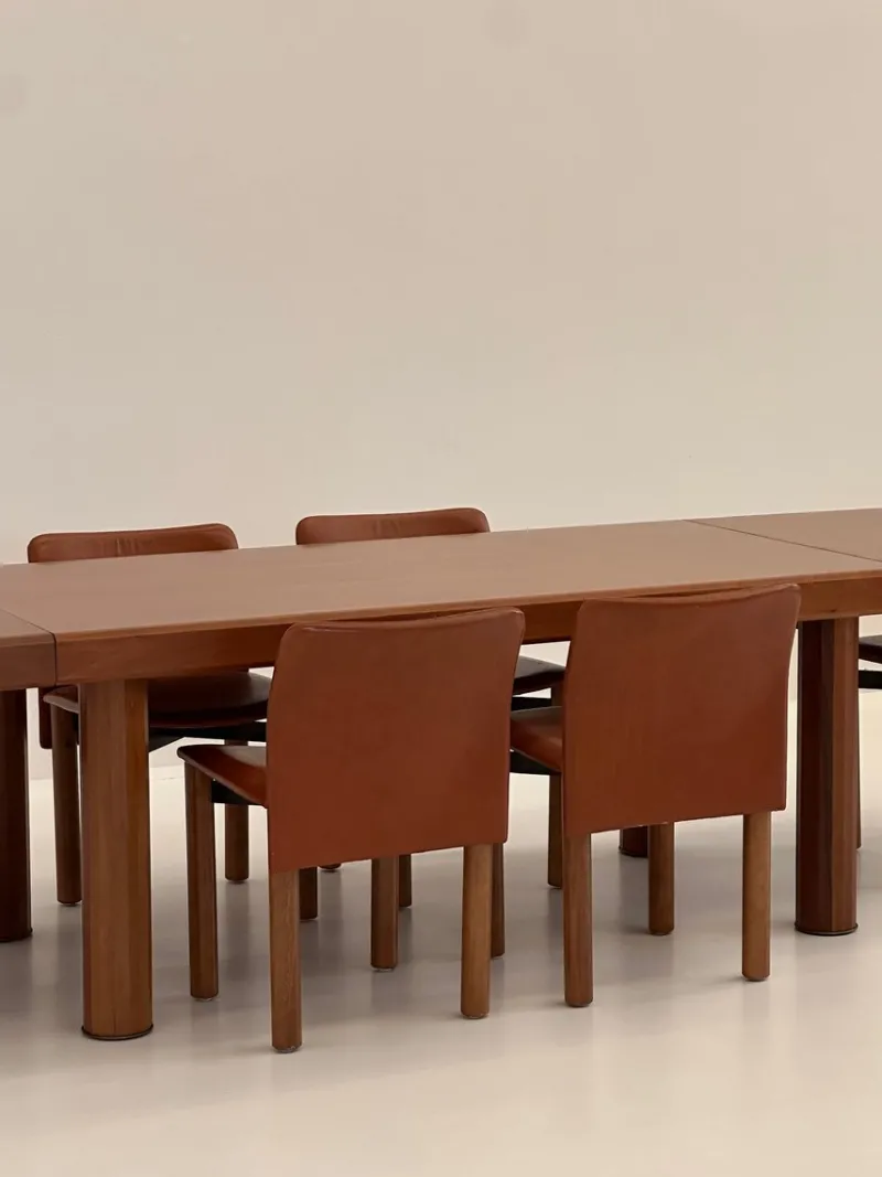 Pamono Rectangular and Extendable Wooden Dining Table, 1980s