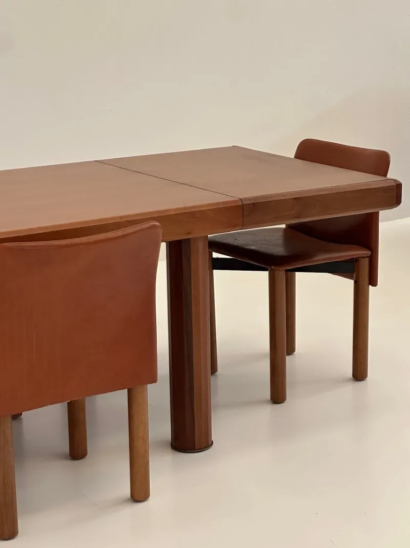 Pamono Rectangular and Extendable Wooden Dining Table, 1980s