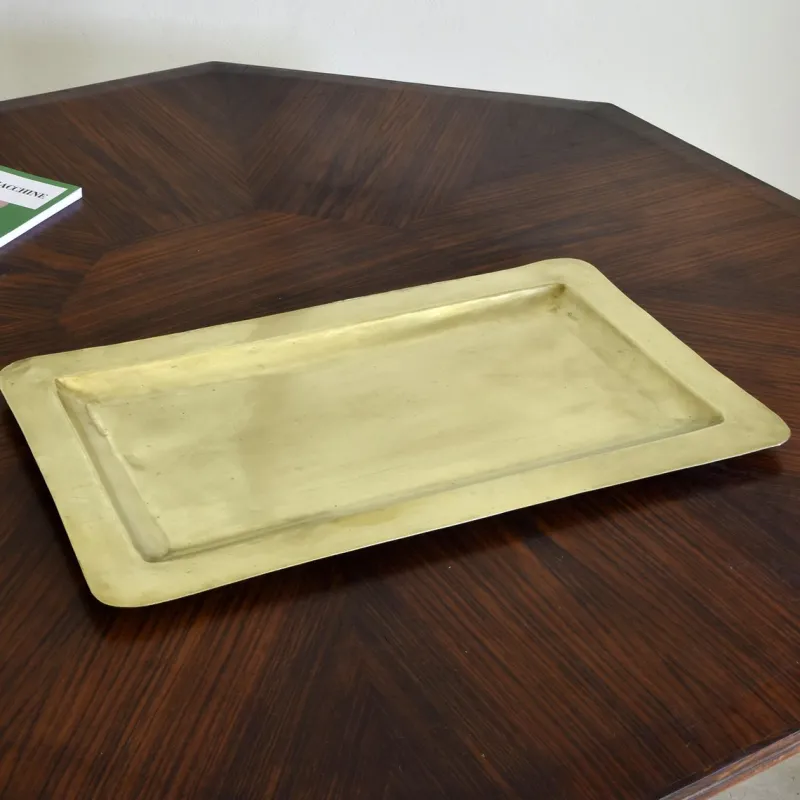 Best Pamono Rectangular Brass Tray, 1960s