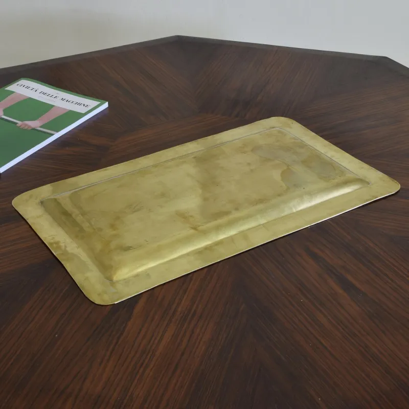 Best Pamono Rectangular Brass Tray, 1960s