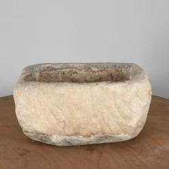 Pamono Rectangular Carved Stone Garden Planter> Planters And Jardiniere