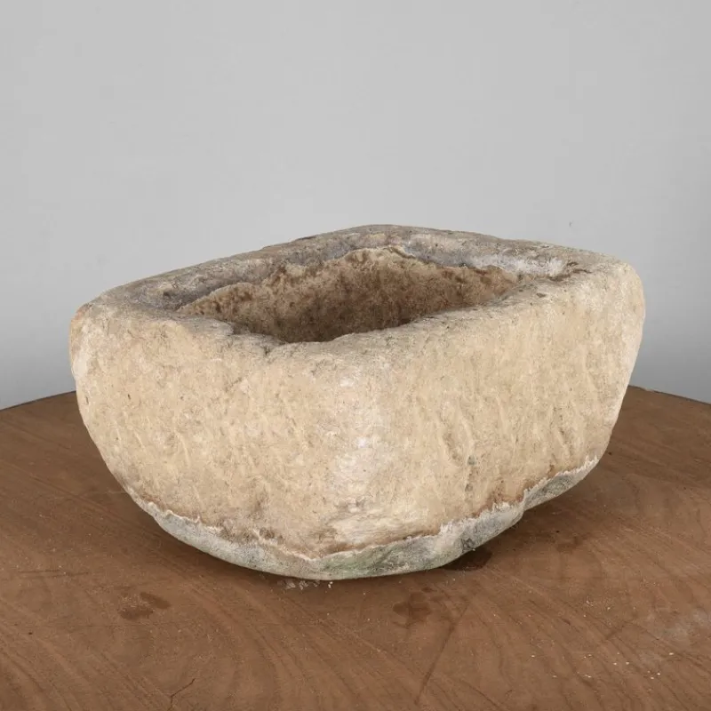 Pamono Rectangular Carved Stone Garden Planter> Planters And Jardiniere