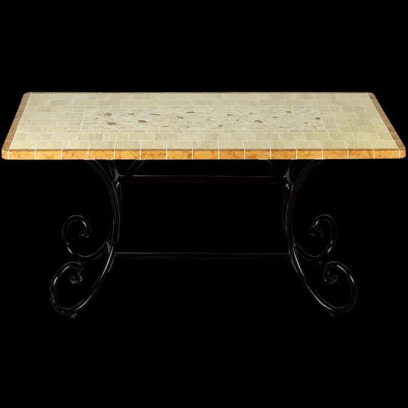Pamono Rectangular Sapphire Marble Mosaic Table from Egram> Garden Tables