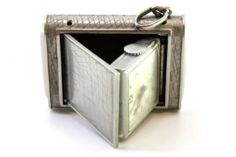 Pamono Rectangular Shaped Hand-Wound Pocket Watch with Side-Press Opening Lid> Watches
