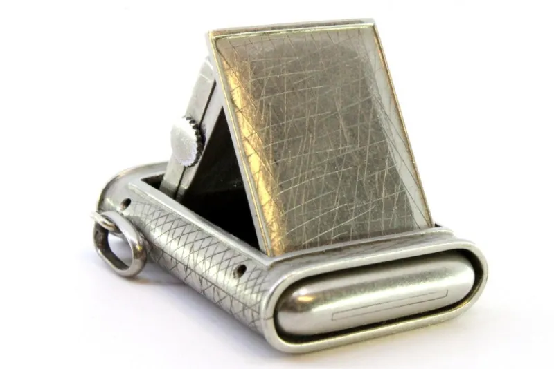 Pamono Rectangular Shaped Hand-Wound Pocket Watch with Side-Press Opening Lid> Watches