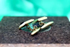 Pamono Rectangular Two-Tone Gold Cufflinks, Set of 2