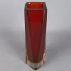 Pamono Red Amber Sommerso Murano Glass Vase by Flavio Poli for Seguso, 1970s> Vases