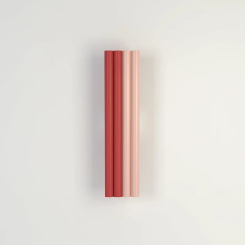 Pamono Red and Pink Parallel Tubes Wall Light by Atelier Areti> Wall Lights & Sconces