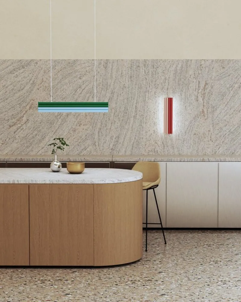 Pamono Red and Pink Parallel Tubes Wall Light by Atelier Areti> Wall Lights & Sconces