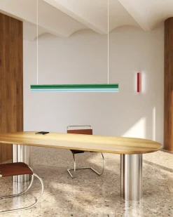 Pamono Red and Pink Parallel Tubes Wall Light by Atelier Areti><noscript><img width=