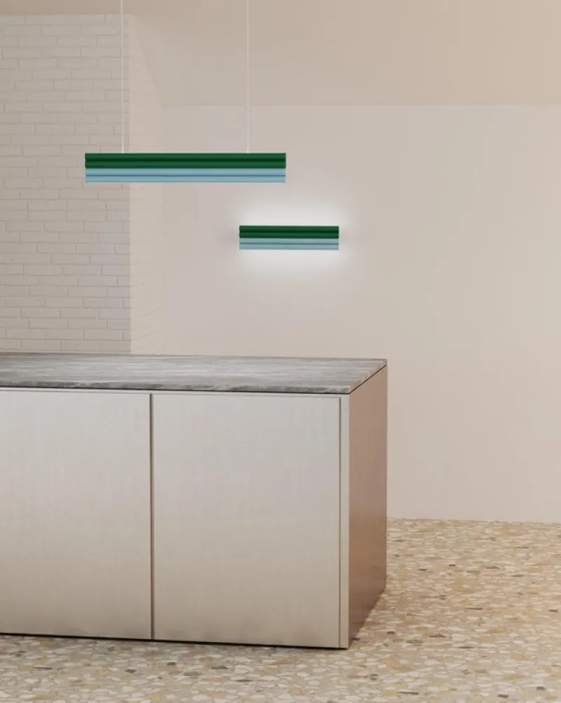 Pamono Red and Pink Parallel Tubes Wall Light by Atelier Areti> Wall Lights & Sconces