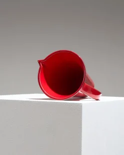Pamono Red Ceramic Pitcher by Olivier Gagnère for Vallauris, 1990s><noscript><img width=