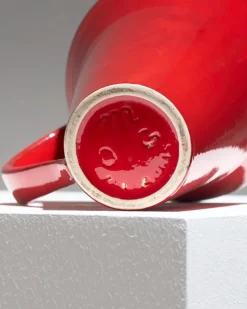 Pamono Red Ceramic Pitcher by Olivier Gagnère for Vallauris, 1990s><noscript><img width=