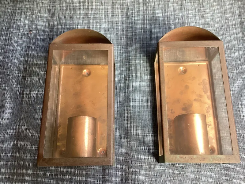 Online Pamono Red Copper Garden Lamps, 1990s, Set of 2
