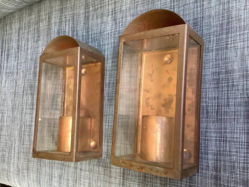 Online Pamono Red Copper Garden Lamps, 1990s, Set of 2