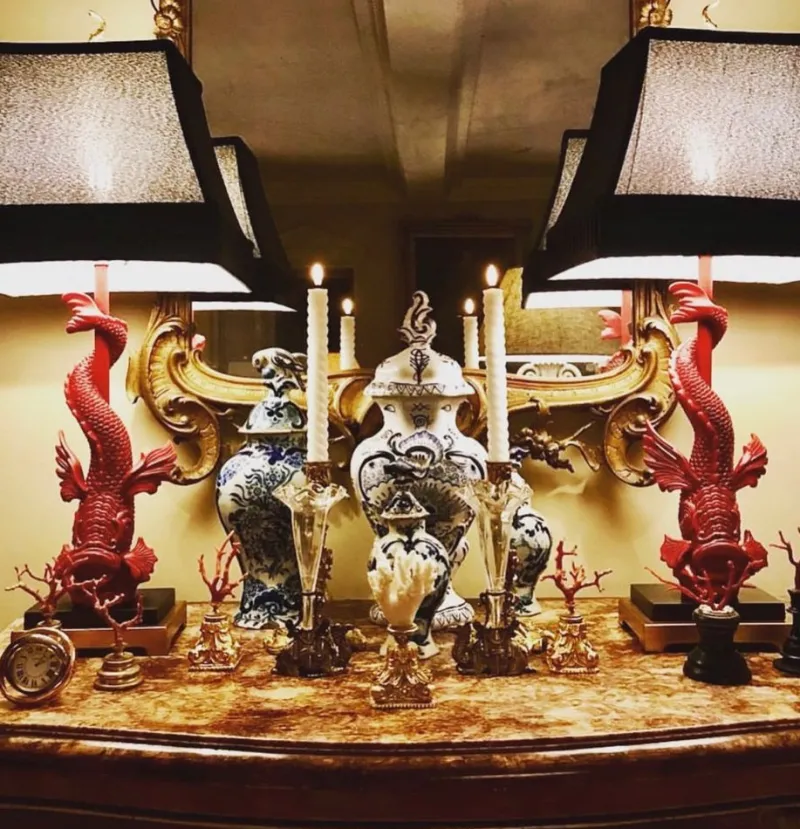 Pamono Red Dragon Lamp by Isander Borges> Table Lamps