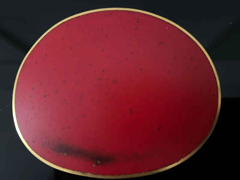 Hot Pamono Red Enamel and Gold Brooch by John Iversen