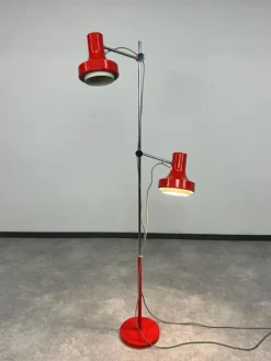Pamono Red Floor Lamp by Josef Hurka for Napako, 1970s> Floor Lamps