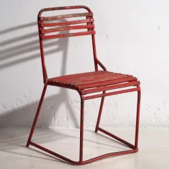 Pamono Red Garden Chairs, 1920s, Set of 4><noscript><img width=