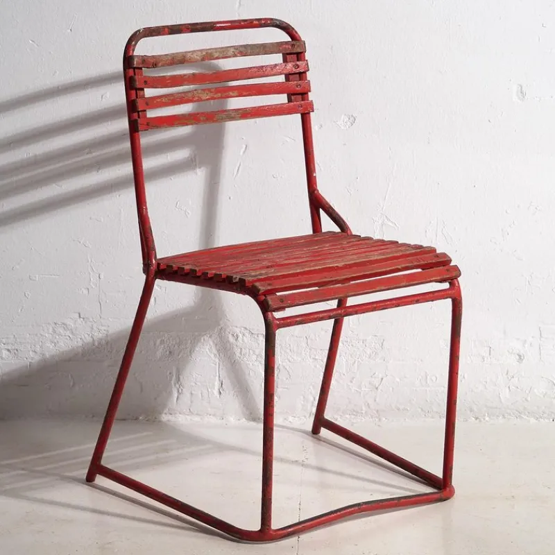 Pamono Red Garden Chairs, 1920s, Set of 4> Garden Seating