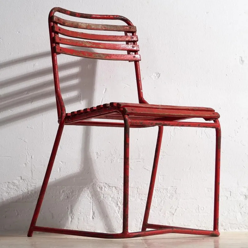 Pamono Red Garden Chairs, 1920s, Set of 4> Garden Seating