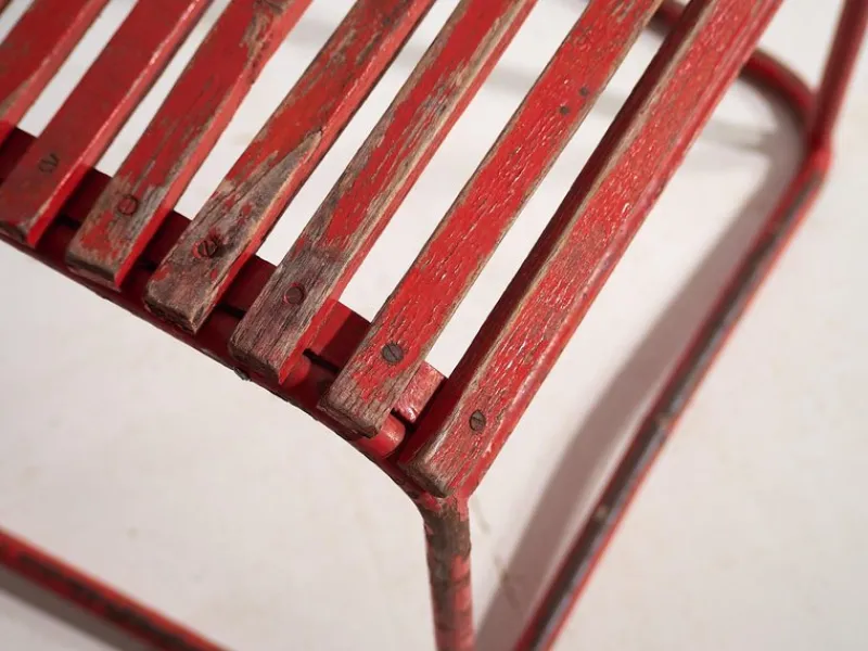 Pamono Red Garden Chairs, 1920s, Set of 4> Garden Seating